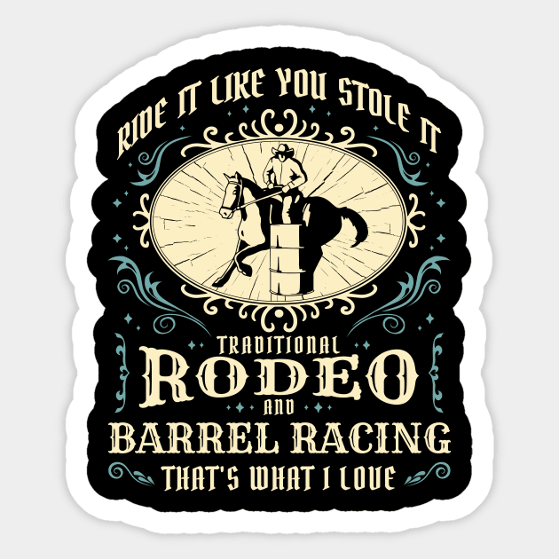 Western Movie Rodeo and Barrel Racing  Style Poster Sticker by FelippaFelder